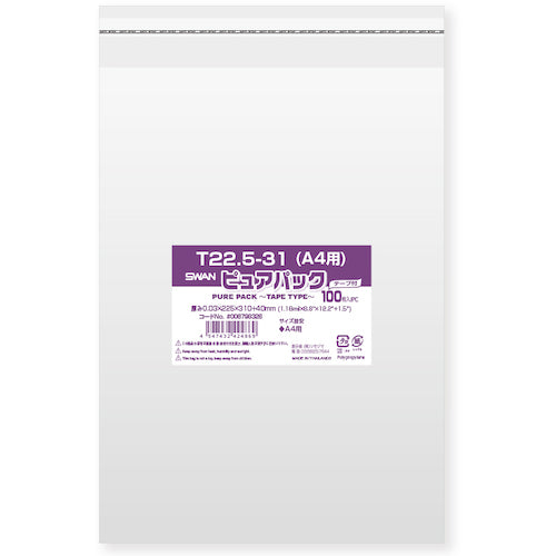 OPP Bag Plastic Bag With tape T 22.5 - 31 (A4)   006798326  SWAN