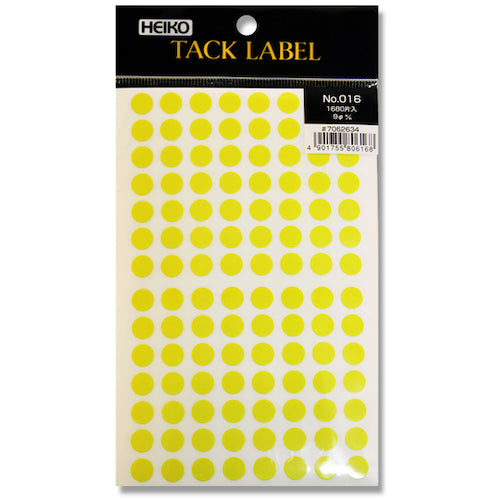 Tag sticker 9 No.016 Yellow    007062634  HEIKO