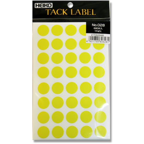 Tag sticker 14 No.028 Yellow    007062646  HEIKO