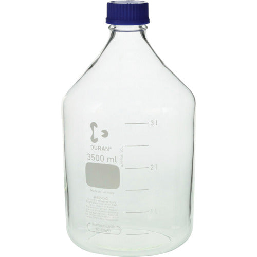 Laboratory Bottles, clear, with blue screw-cap, ISO threads GL  017200-3500  SIBATA