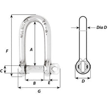 Load image into Gallery viewer, Self-locking Long D Shackle  1211  Wichard
