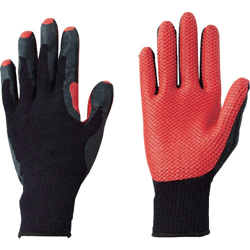 Red Rubber Palm Coated String Knitted Gloves  157-3P-LL  ATOM