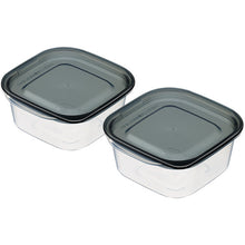 Load image into Gallery viewer, Plastic Food Pack Square 270Ml 2Pc Set Clear   1841-CBLK  inomata
