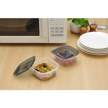 Load image into Gallery viewer, Plastic Food Pack Square 270Ml 2Pc Set Clear   1841-CBLK  inomata
