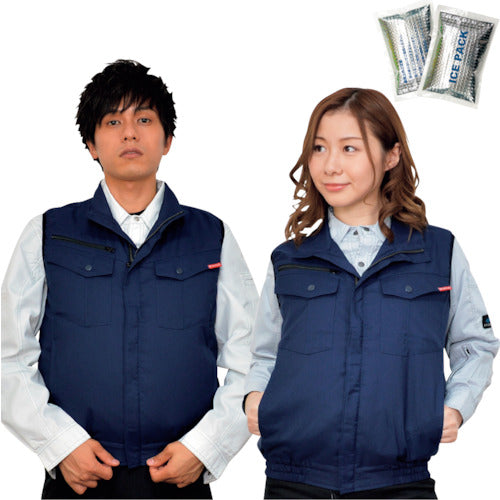 Air Conditioning Vest High Power Fan Set and Ice-Pack (Highly light resistant fabric made in Japan)  20211N-L-0910  okacho