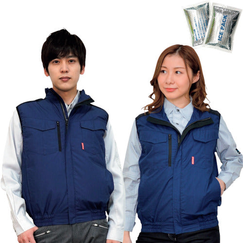 Air Conditioning Vest High Power Fan Set and Ice-Pack (Highly light resistant fabric made in Japan)  20221N-3L-0910  okacho