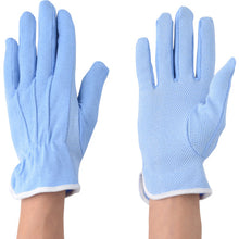 Load image into Gallery viewer, Polyvinyl Chloride Dotted 100% Cotton Glove Color: Blue  35L  ATOM
