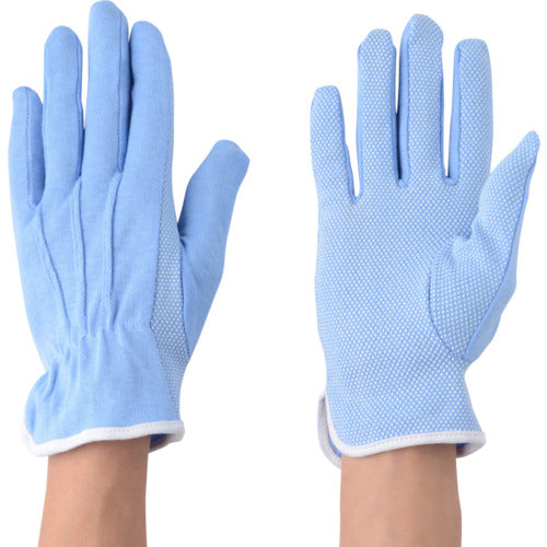 Polyvinyl Chloride Dotted 100% Cotton Glove Color: Blue  35L  ATOM