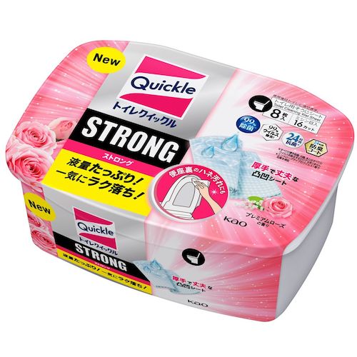 Toilet Quickle Strong Premium Rose Scent Container 8 sheets  4901301417688  Kao