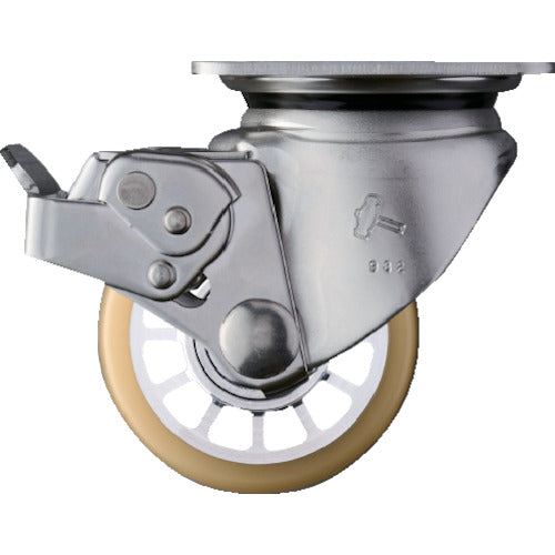 Stainless Topplate (Heavy-duty Low profile) Urethane Caster  545S0S-BAU75  HAMMER CASTER