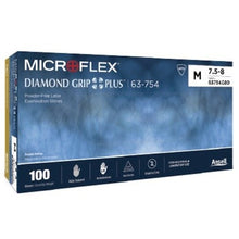 Load image into Gallery viewer, MICROFLEX Diamond Grip Plus Natural Rubber Latex Disposable Gloves 63-754  63-754-10  Ansell
