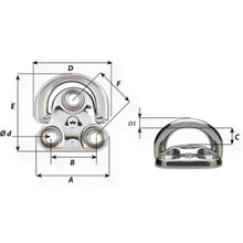 Load image into Gallery viewer, Folding pad eye  6605  Wichard
