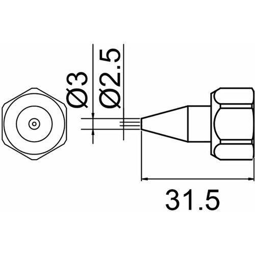 Nozzle/N-2.5 For 801. 806  801-N-2.5  HAKKO