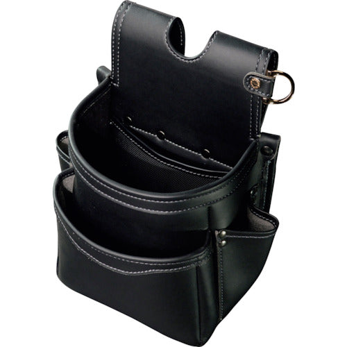 Two-tiered tool pouch (black/gold) LIGHT PU LEATHER SERIES  42008022000029  FUJIYA