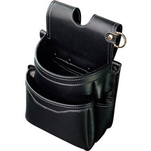 Load image into Gallery viewer, Slim two-tiered tool pouch (black/gold) LIGHT PU LEATHER SERIES  42008032000029  FUJIYA
