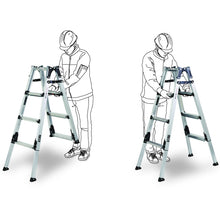 Load image into Gallery viewer, Aluminum Adjustable Leg Stepladder  GUS120  ALINCO
