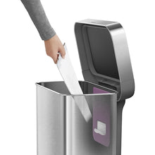 Load image into Gallery viewer, Rectangular step trash can with liner pocket  113  simplehuman
