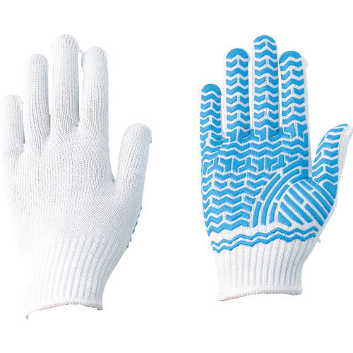 Blue Natural Rubber Palm Coated Polyester and Cotton Knitted Gloves  180-L  ATOM