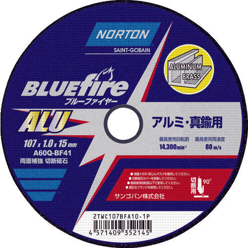 NORTON Blue Fire Multi Cutting Wheel  2TWC107BFA10-1P  NORTON