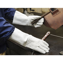 Load image into Gallery viewer, Cow Split Leather Long Gloves  460-W335UCHI  Towaron

