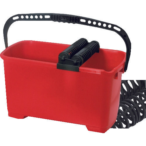 Professional tile layers washing set OPTIMUM 22 ltr.Red Bucket (capacity 22 liter) with black handleRoller attachment with 2 sturdy rinsing rollers Set of 4 wheelseach set packed colored sales carton  505543  K/H