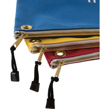 Load image into Gallery viewer, Canvas Bag with Zipper, Large Assorted Colors, 3 Pack  5539LCPAK  KLEIN
