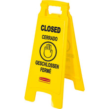 Load image into Gallery viewer, Floor Sign with Closed Imprint, 2-Sided  61127804  Rubbermaid
