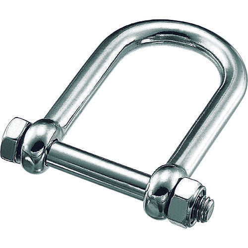 Stainless Steel Wide Safety D-shackle w/loose stopper nut  B-1500  MIZUMOTO