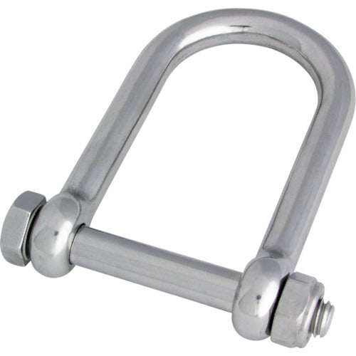 Stainless Steel Wide Safety D-shackle w/loose stopper nut  B-1501  MIZUMOTO