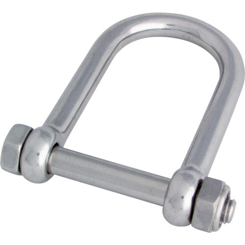 Stainless Steel Wide Safety D-shackle w/loose stopper nut  B-1502  MIZUMOTO