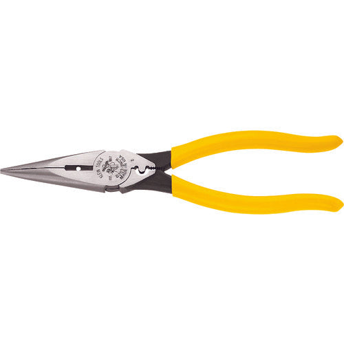 Heavy-Duty Long Nose Pliers Side Cutting, Strip/Crimp  D203-8NCR  KLEIN