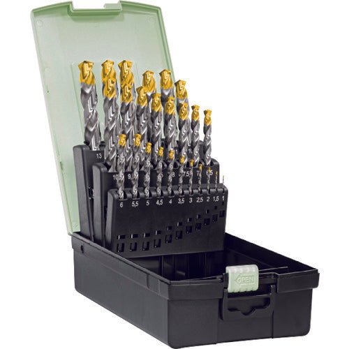 TiN Point Coated HSSDrill Set  DA110-SET-1-13-WZ90AJ  TITEX