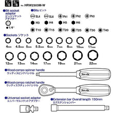 Load image into Gallery viewer, Wood-Compo Swivel Socket Wrench Set  HRW2004M-SW  VESSEL
