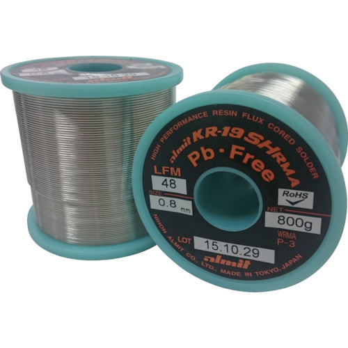 Resin Flux Cored Solder(Lead Free)  KR19SHRMA-LFM48-P3-0.8MM  ALMIT