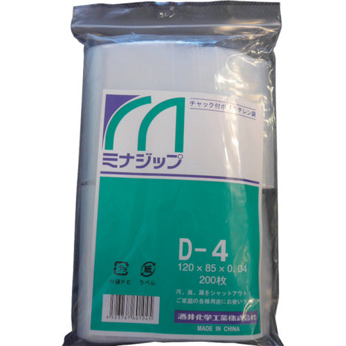 Minazip a plastic bag with a zipper  MZD-4  Mina