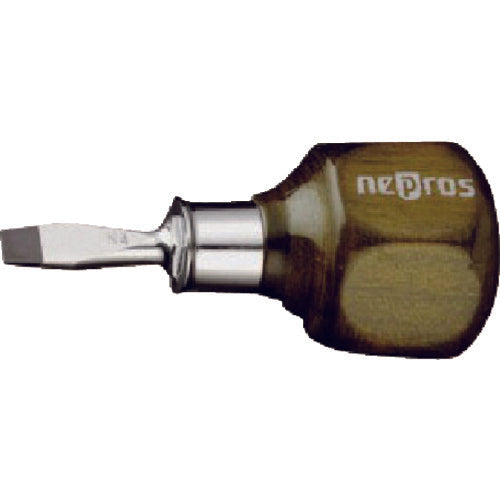 Wooden Grip Stubby Screwdriver  ND3MS-06  nepros