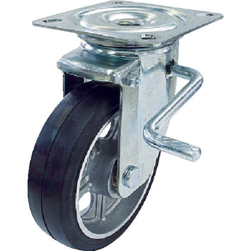 Aluminum Wheel Rubber Caster  PMS-150AWLB(R)  YUEI