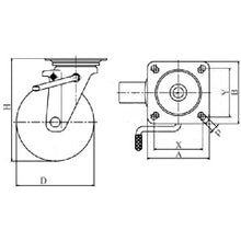 Load image into Gallery viewer, Press Urethane Caster(PM Seriese)  PMS-150UWBLBRINJ-E46  YUEI
