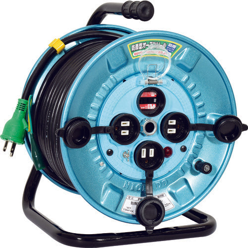 Outdoor type Single-Phase 100V safety electric starting structure Cord Reel With Breaker(Earth leakage and over load)  05001 PWO-EK33  NICHIDO