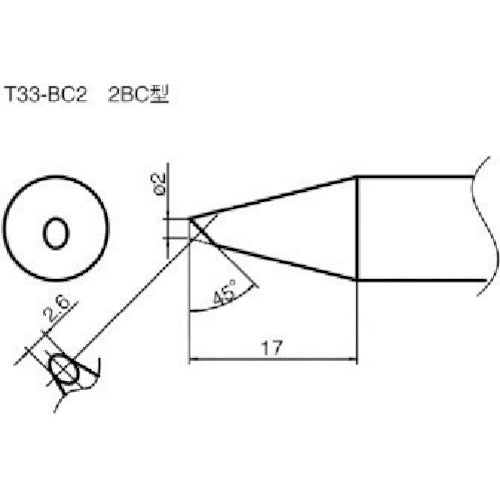 SOLDERING TIP SHAPE-2BC  T33-BC2  HAKKO