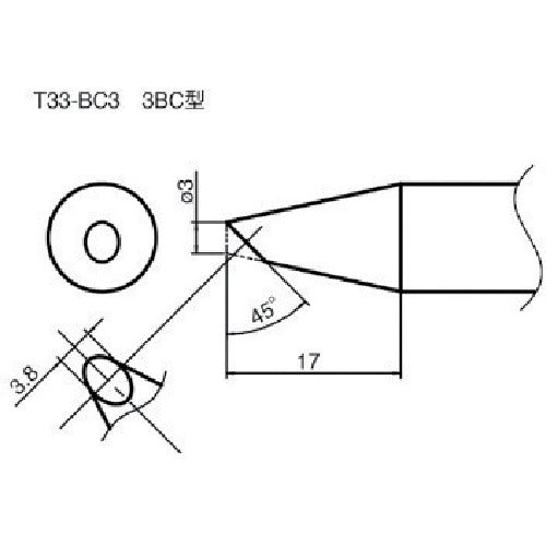 SOLDERING TIP SHAPE-3BC  T33-BC3  HAKKO