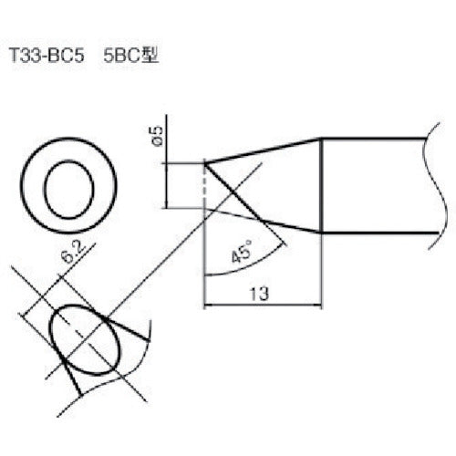 SOLDERING TIP SHAPE-5BC  T33-BC5  HAKKO