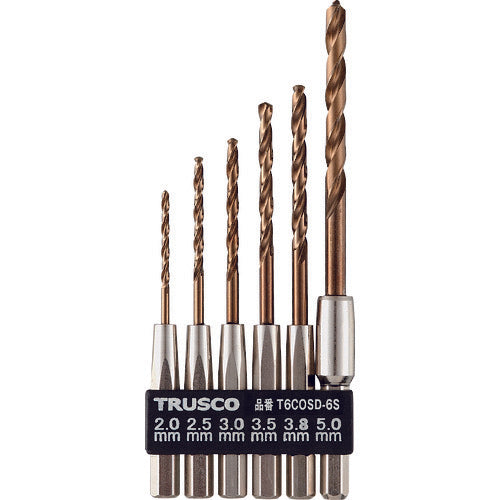 Hexagonal Shank Cobalt Drill Set  T6COSD-6S  TRUSCO