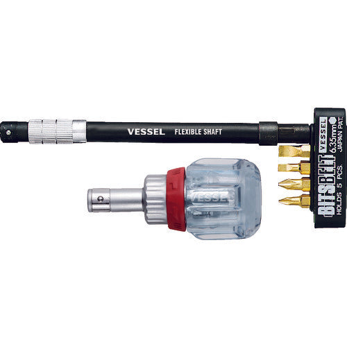 Ratchet Stubby Screwdriver with Flexible shaft bit holder  TD-6700FX-4  VESSEL