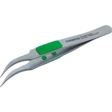 Load image into Gallery viewer, Rubber Grip Stainless Steel Tweezers  TSP-215  TRUSCO
