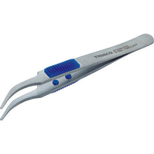 Load image into Gallery viewer, Rubber Grip Stainless Steel Tweezers  TSP-217  TRUSCO
